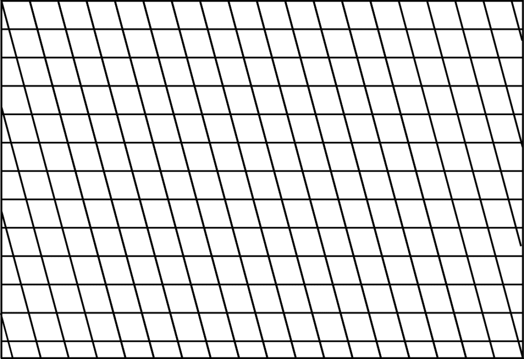 Diagramm verzogener Fadenlauf